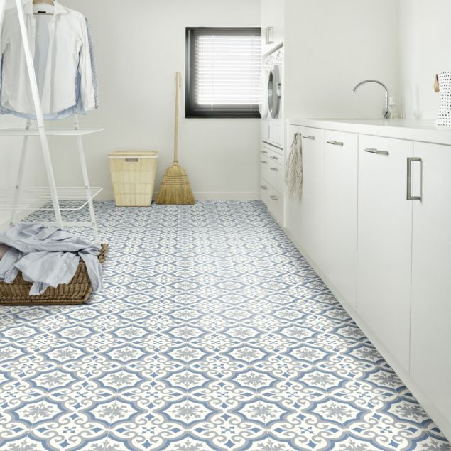 Blue on sale vinyl flooring